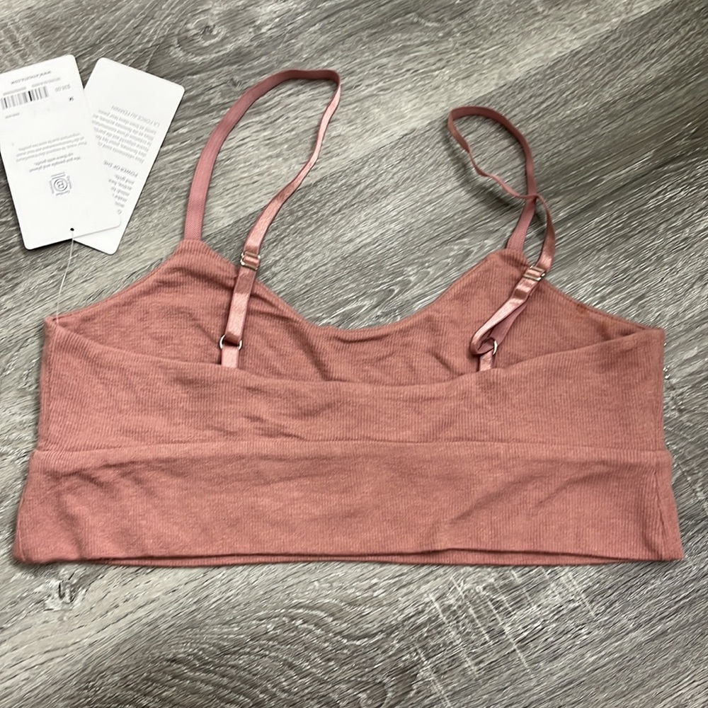 NWT mauve Athleta Well Rested Rib Sleep Bra - Picture 4 of 5